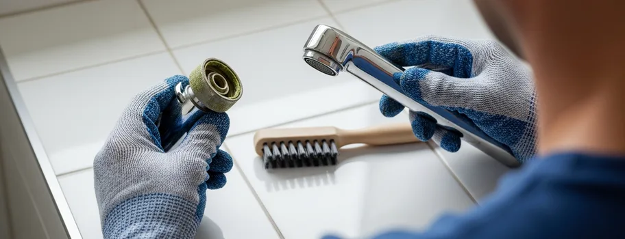 Yeşilova banyo dairesinde lavabo bataryasının başlığı sökülerek kireç çözme
